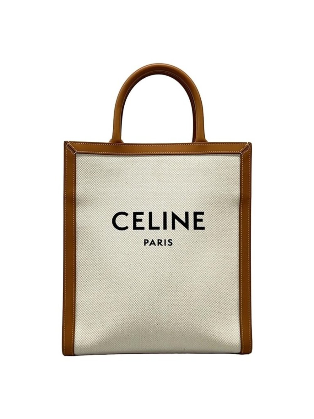 Celine Tote Small Vertical Cabas Ivory Brown Leather - Picture 1 of 15